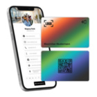 NFC Visitenkarte farbig - personalisierbar inkl. digitalen Profil mit QR-Code und Logo