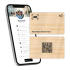 NFC Visitenkarte aus Bambus - personalisierbar inkl. digitalen Profil mit QR-Code und Logo