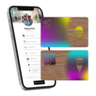 NFC Visitenkarte aus Walnussholz - personalisierbar inkl. digitalen Profil mit Wunschdesign