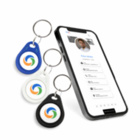 NFC Anhänger ABS schwarz, weiß oder blau - bedruckt - inkl. digitalen Profil