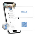 NFC Visitenkarte weiß / blau - inkl. digitalen Profil (Bundle: Karte + Sticker)