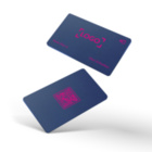 NFC Visitenkarte dunkelblau matt - personalisierbar inkl. digitalen Profil mit QR-Code und Logo