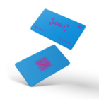 NFC Visitenkarte blau matt durchgefärbt - personalisierbar inkl. Profil mit QR-Code und Logo