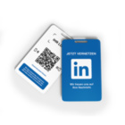 LinkedIn NFC Karte - mit LOGO - PVC matt - 85,6 x 54 mm - Hochformat - Langlochschlitzung