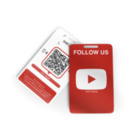 YouTube NFC Karte - mit LOGO - PVC glänzend - 85,6 x 54 mm - Hochformat - Langlochschlitzung