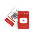 YouTube NFC Karte - mit LOGO - PVC matt - 85,6 x 54 mm - Hochformat - Langlochschlitzung