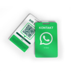 WhatsApp NFC Karte - mit LOGO - PVC glänzend - 85,6 x 54 mm - Hochformat - Langlochschlitzung