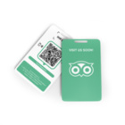 TripAdvisor NFC Karte - mit LOGO - PVC matt - 85,6 x 54 mm - Hochformat - Langlochschlitzung