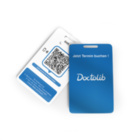 Doctolib NFC Karte - mit LOGO - PVC matt - 85,6 x 54 mm - Hochformat - Langlochschlitzung