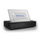 NFC Kartenhalter Holz - Eiche geölt (schwarz) - inkl. 2mm Puffer (Schwebeoptik - Antirutsch)