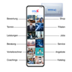 NFC-Ziel-URL als interaktiver InfoTouchPoint mit 12 Kacheln inkl. transparenter NFC-Karte