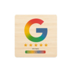 Google NFC Schild - mit LOGO - Bambus Holz - 93 x 93 mm