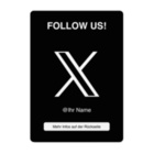 X (ehemals Twitter) NFC Aufsteller - mit LOGO - PVC glänzend - A6 (105 x 148 mm)