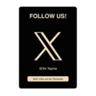 X (ehemals Twitter) NFC Aufsteller - mit LOGO - Bambus Holz - A6 (105 x 148 mm)