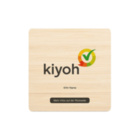 Kiyoh NFC Schild - mit LOGO - Bambus Holz - 93 x 93 mm