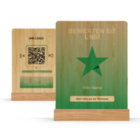 Trustpilot NFC Aufsteller - mit LOGO - Bambus Holz - A6 (105 x 148 mm)