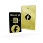 Facebook NFC Metallkarte - GOLD - Premium Visitenkarte (schwarz bedruckt)