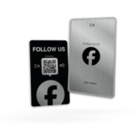 Facebook NFC Metallkarte - SILBER - Premium Visitenkarte (schwarz bedruckt)