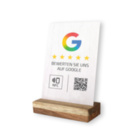 Google Bewertung NFC Schild - Holzoptik - A6 (105 x 148 mm) - Hochformat