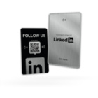 LinkedIn NFC Metallkarte - SILBER - Premium Visitenkarte (schwarz bedruckt)