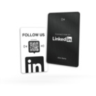 LinkedIn NFC Metallkarte - SCHWARZ - Premium Visitenkarte (weiß bedruckt)