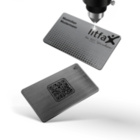 NFC Visitenkarte Silber Metall - lasergraviert inkl. digitalen Profil mit QR-Code und Logo
