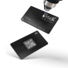 NFC Visitenkarte Schwarz Metall - lasergraviert inkl. digitalen Profil mit QR-Code und Logo