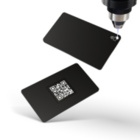 NFC Visitenkarte Schwarz Metall (NFC 25mm) - lasergraviert inkl. digitalen Profil, QR-Code & Logo